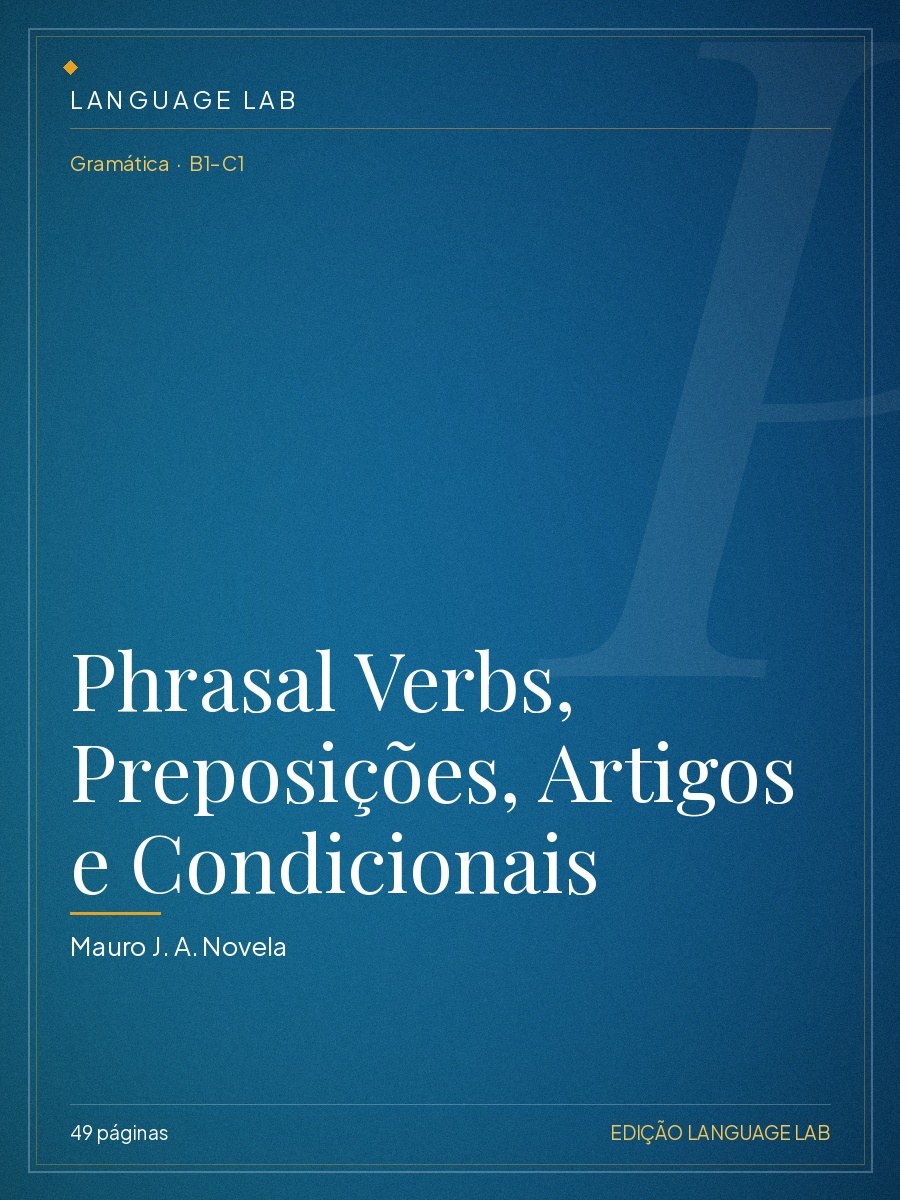 Capa do livro Phrasal Verbs, Preposições, Artigos e Condicionais